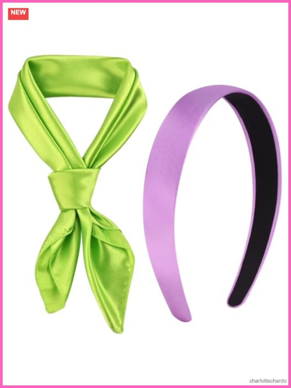 Womens Halloween Costume Accessory Set Satin Headband Silk Scarf Cosplay Party